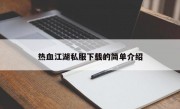 热血江湖私服下载的简单介绍